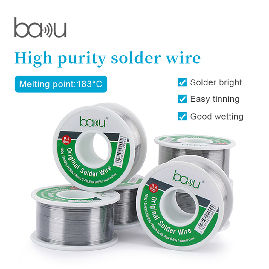 High quality BAKU ba-100g fine point high purity 63/37% solder wire electric repairing accessory super soldering wire
